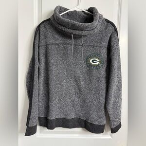 NWT Green Bay Packers NFL Womens Medium Sweatshirt Cowl Neck Heather Charcoal